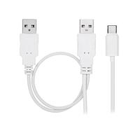 CY Cavo USB 3.1 tipo C USB-C a doppia A maschio, cavo dati e alimentazione extra per disco rigido del telefono