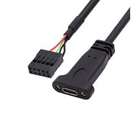 CY Cavo USB 3.1 tipo C USB-C femmina a USB 2.0 scheda madre 9pin 10pin cavo di intestazione con supporto porta singola
