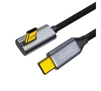 CY - Cavo USB-C 100W tipo C maschio a maschio a basso profilo angolato 20V 5A GEN2 10 Gbps per la ricarica di laptop, tablet e telefono, 50 cm