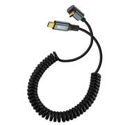 CY Cavo USB-C a USB4 a spirale elastica 20Gbps 100W 8K Tipo-C Cavo di alimentazione e dati ad angolo da maschio a maschio per tablet tastiera portatile