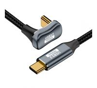 CY Cavo USB-C USB 3.1 Tipo C Maschio a Maschio Cavo dati di prolunga angolato con U-Back opposto 10 Gbps 100 W con custodia 200 cm