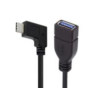 CY Cavo USB-C USB 3.1 Tipo-C maschio a USB 3.0-A femmina Cavo di alimentazione dati OTG da 10 Gbps Angolato a sinistra destra