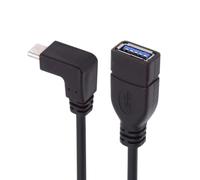 CY Cavo USB-C USB 3.1 Tipo-C maschio a USB 3.0-A femmina Cavo di alimentazione dati OTG da 10 Gbps angolato verso l'alto e verso il basso