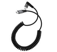 CY Cavo USB-C USB4 a spirale elastica 20Gbps 100W 8K Tipo-C Cavo di alimentazione e dati ad angolo retto da maschio a maschio per tablet tastiera portatile