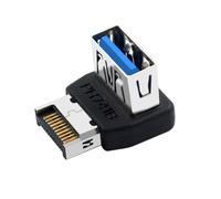 CY Connettore pannello frontale USB 3.1, tipo E maschio a tipo A, adattatore dati USB 3.0 femmina, angolato verso il basso di 90 gradi per scheda madre