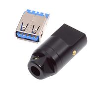 CY Connettore USB 3.0 Tipo-A Presa femmina Connettore a saldare con personalizzazione Shell in lega di alluminio per cavo da 6,0 mm