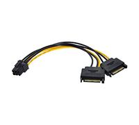 CY Dual SATA 15Pin Power to PCIE 6Pin Power Supply Adapter Converter Cable per EPS 12V Scheda Grafica