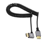 CY HDMI 2.0 maschio a HDMI maschio 4K 60hz cavo a spirale elasticizzato ad angolo retto 90 gradi per HDTV computer laptop monitor