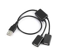 CY - Hub USB 2.0 a due porte per laptop, cavo di alimentazione bus per Macbook, notebook, mouse e flash disk