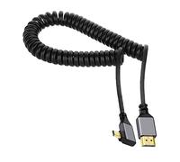 CY Micro HDMI 2.0 maschio a HDMI maschio 4K 60hz cavo a spirale elasticizzato angolato a sinistra 90 gradi per HDTV computer laptop monitor