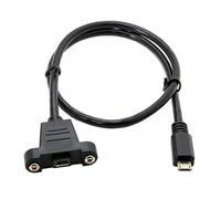 CY Micro USB 5Pin Male to Female Extension Panel Mount Type Cable with Screws 50cm