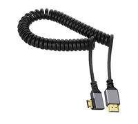 CY Mini HDMI 2.0 maschio a HDMI maschio 4K 60hz cavo a spirale ad angolo retto 90 gradi per HDTV computer laptop monitor