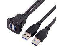 CY, prolunga doppia USB 3.0 per cruscotto auto, cavo AUX da 1 m, impermeabile