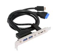 CY Scheda madre 10Gbps USB3.0 19/20Pin e Tipo-E a USB-C Tipo-C e USB 3.0 Doppie porte Femmina PCI-E Pannello posteriore Cavo 5Gbps