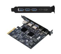 CY Scheda Tre prese per pannello posteriore USB 3.0 di tipo A e doppio adattatore per scheda Express USB-C a PCI-E USB 3.1 di tipo C ASM3142 VL822