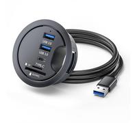 CY USB 3.0 Hub SD TF USB-C 2 porte USB 60mm Scrivania Grommet Splitter Dock Station Lettore di schede Micro-SD per PC desktop