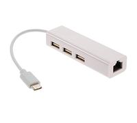 CY USB 3.1 tipo C USB-C multiple 3 porte Hub con adattatore di rete Ethernet LAN per MacBook & Chromebook