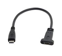 CY USB-C Cavo dati di prolunga maschio-femmina USB 3.1 di tipo C con foro per vite per montaggio a pannello
