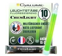 Cyalume Bastoncino luminoso verde militare ChemLight Lightsticks 15cm - Light Sticks ultra-luminosi 12 ore (Scatola da10)