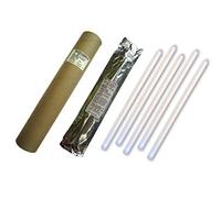 Cyalume Tubo da 5 Bastoncini Luminosi 40 cm Snaplight Non-Impact, 1 Anello, 8 Ore, 15'', Bianco, imballati individualmente
