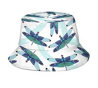 Cyan Dragonfly Sun Bucket Hat per Uomo/Donna Berretto Ripiegabile Boonie per la Pesca