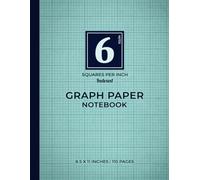 Cyan Graph Paper Notebook | 6 Squares Per Inch - Indexed Edition: A Choice for Clean and Detailed Projects | Professional Cyan Finish | Indexed for Workflow Management | 110 Pages | 8.5 x 11 Inches