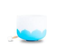 Cyan Lotus Flower On White Background, Crystal Yoga Singing Bowl, 7-12 Inches, Handmade, Meditation Prop, Relieves Fatigue And Anxiety, Suitable For Beginners And Profess(11 Pollici)