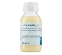 Cyanboard, Vernice acrilica lucida a base d'acqua (150 ml), trasparente, per interni ed esterni, molteplici superfici, lucentezza e protezione su vernici, legno, ceramica, artigianato.