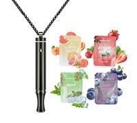 Cyanslen Collana con resistenza per rilassamento consapevole, sollievo dall'ansia, collana senza respiro con 4 filtri aromatizzati per calma e concentrazione, regalo antistress per adulti (nero)