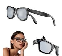 Cyanvue Ai Smart Glasses, 8MP Camera Glasses with Music & Call Features, Camera Glass for Men with 144 Language & Accent, Remote Video Recording, Anti-Blue Light & UV Protection (Silver Lenses)