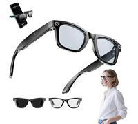 Cyanvue Ai Smart Glasses - 8mp Camera Glasses with Music & Call Features, Waterproof Ai Bluetooth Smart Glasses, with Camera, Ai Image Recognition/Recording, Smart Control (Anti-Blue Light)