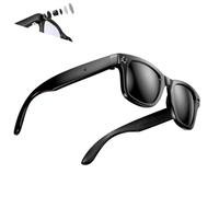 Cyanvue Ai Smart Glasses, 8mp Camera Glasses with Music & Call Features, Waterproof Bluetooth Connectivity, WiFi Transfer, Anti-Shake, for Men with Camera (Black)