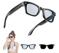 CyanVue AI Smart Glasses,8MP Camera Glasses with Music & Calls, Bluetooth, AI Translator 144 Languages & Accents, Voice Assistant,Clear Sound with Smart Touch Control,for Men Women (White)