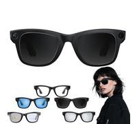 CyanVue AI Smart Glasses, Smart Glasses with Camera And Bluetooth, 800W Camera & 1080P,AI Translator, Voice Assistant UV Protection,Anti-Blue Light Glasses Everyday Wear (Black)