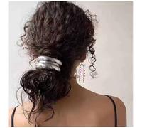 Cybche Banda Di Legami Di Capelli Del Metallo Argento Capelli Clip Coda Di Cavallo Metallo Capelli Polsini Metallo Elastico Hairties Elastico Coda Di Cavallo Titolari Capelli Banda Di Capelli(silver1)