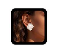 Cybche Boho Acrilico Fiore Bianco Orecchini in Resina Camelia Petalo Gioielli Per le Donne