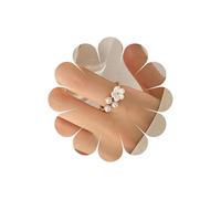 Cybche Boho Acrilico Fiore Perla Anello Oro Piccola Perla Anelli di Barretta Matrimonio Bianco Fiore Anelli Resina Camelia Floreale Knuckle Anello Gioielli per