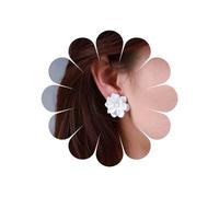 Cybche Boho Acrilico Orecchini Petalo Fiore Bianco Camelia in Resina - Gioielli per Donne