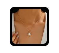 Cybche Boho Con Ciondolo In Pietra Di Luna Collana Di Cristallo Sole Collana D'oro Cz Sole Collane Pietra Preziosa Sunburst Collane Create Di Luna Gioielli Celesti Per Le Donne