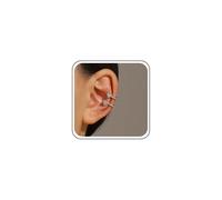 Cybche Boho Crystal Heart Ear Cuff orecchini Cuff d’argento rinestone Heart Wrap orecchini spianano le cartilagini Cuff doppio amore Non forato gioielli per le donne