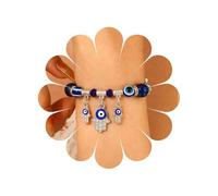Cybche Boho Cz Hamsa Braccialetto Malocchio Vintage Turco Fortunato Occhio Blu Hamsa Mano Braccialetto Argento Piccolo Cristallo Perline Stretch Gioielli Per Le Donne