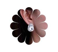 Cybche Boho Rubino Cristallo Rosso A Goccia Ovale Orecchini D'argento con Zirconia Cubica CZ per Sposa Matrimonio Waterdrop Gioielli