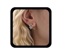 Cybche Boho Stella Giacca Orecchini Cristallo D'oro Stella Orecchino Vuoto Stelle Orecchini Cz Orecchino Celeste Perline Doppio Lato Perno Anteriore Posteriore Gioielli Per Le Donne