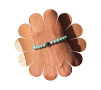 Cybche Bracciale Vintage Di Perle Di Turchese Bracciale Elastico Del Malocchio Bracciali Di Pietre Preziose Blu Bracciali A Catena Dell'occhio Turco Creati Gioielli A Catena A Mano Di Turchese