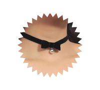 Cybche Collana con fiocco in nastro di velluto gotico Collana girocollo con colletto a sfera in argento Collana girocollo con fiocco nero Collana girocollo in raso nero Collana girocollo in velluto