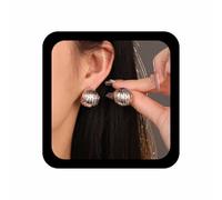 Cybche Orecchini a cerchio larghi aperti in metallo vintage oro grossi orecchini a forma di C orecchini a cerchio spessi pendenti a cupola spessa orecchini a perno con trama esagerata gioielli per le