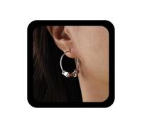 Cybche Orecchini a cerchio vintage sottili in argento piccoli orecchini pendenti quadrati geometrici perline ansia Fidget orecchino minimalista Spinner Beads Huggie orecchino gioielli per le donne