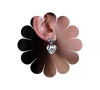Cybche Orecchini A Cuore Punk Orecchini D'argento Doppio Cuore Irregolare Martellato Orecchini Cuore Amore Orecchini A Perno Cuore In Metallo Gioielli Per Le Donne