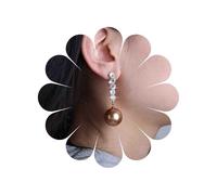 Cybche Vintage Perla Strass Orecchini Marrone Perla Goccia Orecchini Scintillante Cz Orecchini Penzoloni Lungo Lineare Orecchini Di Cristallo Matrimonio Orecchini Di Perle Gioielli Per Le Donne