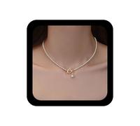 Cybche Vintage Piccola Perla Collana Choker Matrimonio Perla Perline Collane D'oro Bar Cerchio Chiusura Alamaro Perle Collana Ciondolo Piccolo Palla Rotonda Perline Collare Collane Catena Gioielli Per